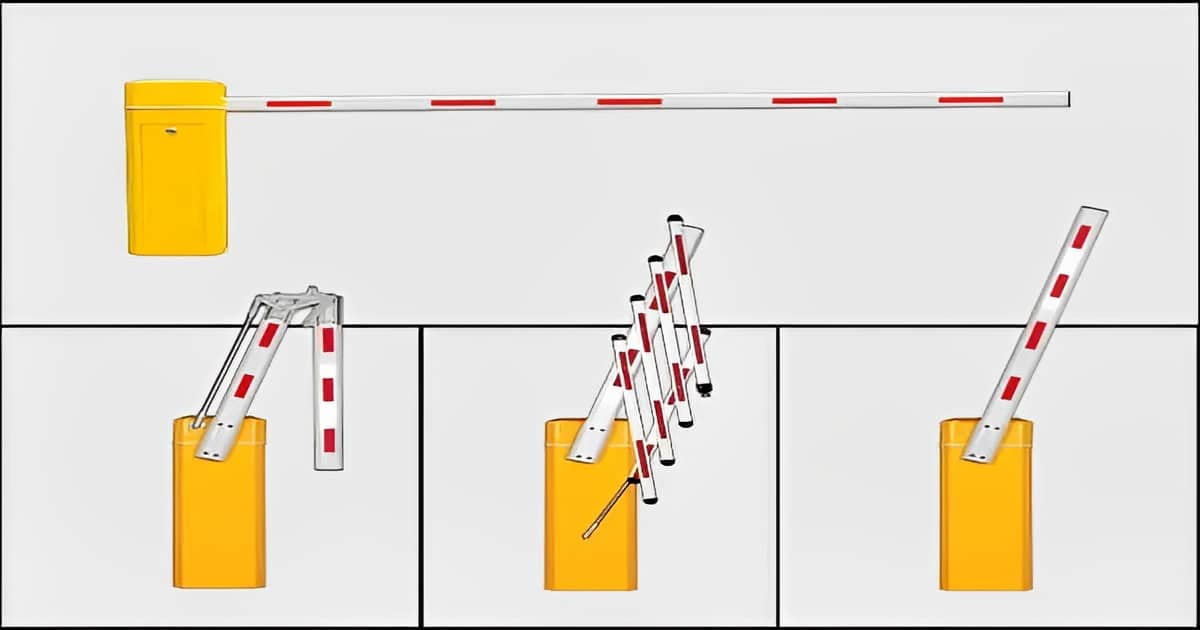 Cổng barrier tự động chia làm 3 loại, cần thẳng, cần gập, rào chắn